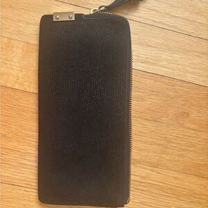 Stuart Weitzman Black Clutch with Gold Accents